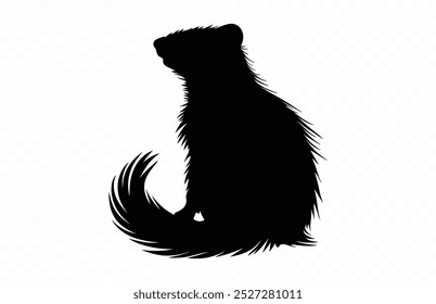 Clipart Silhueta Skunk, Vetor Preto Skunk