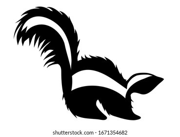 skunk silhouette isolated on a white background