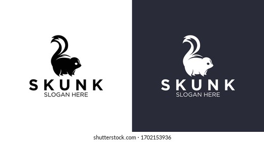 Skunk silhouette logo design templates