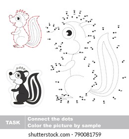 Skunk Smiling. Dot to dot educational game for kids.
