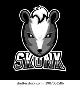 Skunk sport or esport gaming mascot logo template, for your team