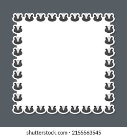 Skunk with square frame for banner, poster, and greeting card