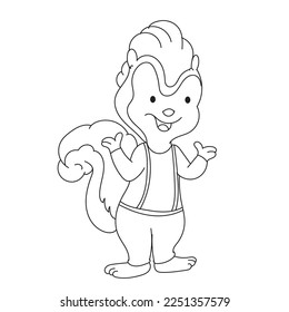skunk standing happily doodle art