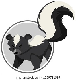 A skunk sticker template illustration