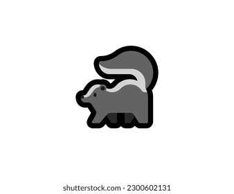 Skunk vector icon. Skunk emoji illustration. Isolated skunk animal vector emoticon