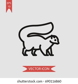 Skunk Vector Icon, Illustration Symbol