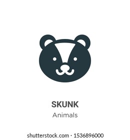 Skunk vector icon on white background. Flat vector skunk icon symbol sign from modern animals collection for mobile concept and web apps design.