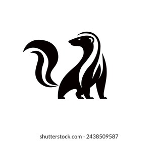 Skunk vector illustration in minimalist style