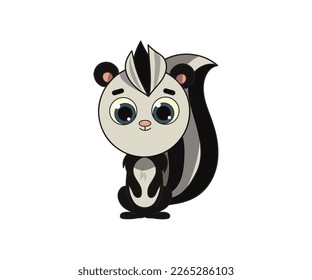 Skunk vector isolated color icon. Skunk animal vector icon. Skunk icon