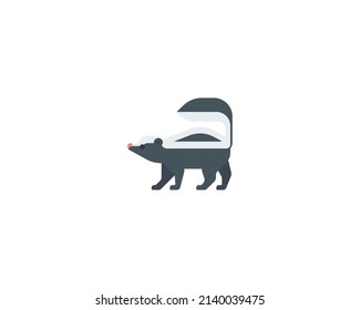 Skunk vector isolated icon. Skunk emoji illustration.