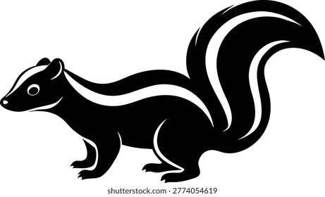 Skunk wild animal cartoon vector illustration