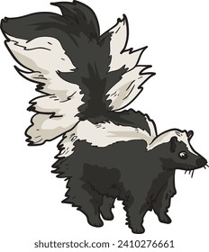 Skunk Wild Animal Vector Illustration