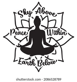 sky above peace within earth below logo inspirational quotes typography lettering design
