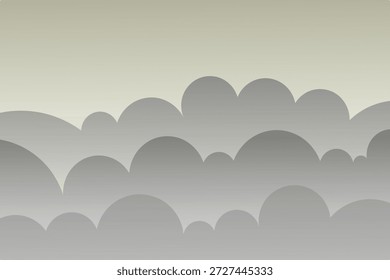 Cielo con abstracto gris lindo fondo de Anuncio conceptual de nubes. Borde de Web de capas de nubes nubladas. Diseño de dibujos animados simple. Elegante Anuncio de Web de dibujos animados con nube gris sobre fondo púrpura oscuro