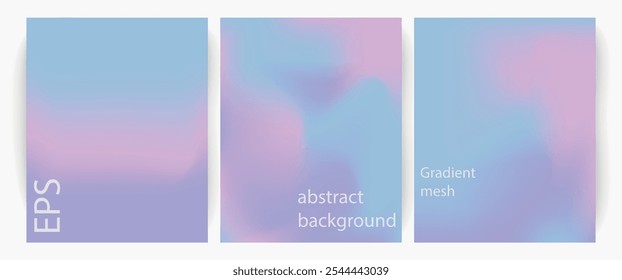 Colección de fondo líquido abstracto del cielo. Fondos azules y pingradientes con efecto de mezcla de colores. Plantilla para cubiertas de Web, Anuncios publicitarios, carteles, folletos y volantes. Malla degradada, Imagen de Vector EPS