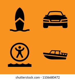 sky, action, caucasian and kid icons set. Vector illustration for web and design