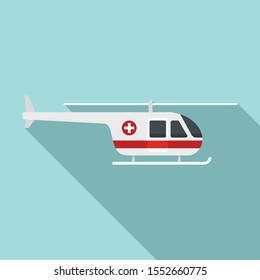 Icono del helicóptero Sky ambulance. Ilustración plana de un icono vectorial del helicóptero de ambulancia aérea para el diseño web