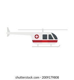 Sky ambulance helicopter icon. Flat illustration of sky ambulance helicopter vector icon isolated on white background