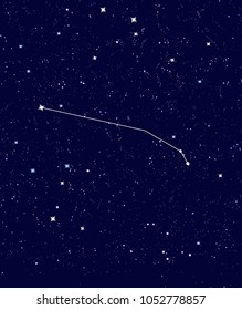 Sky with Aries horoscope constellation / astrology illustration