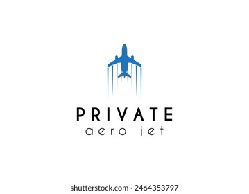 Sky aviation private jet logo design. Minimalist airplane logo for aviation company