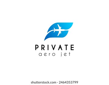 Sky aviation private jet logo design. Minimalist airplane logo for aviation company