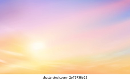 Sky Background, Blue Vertical Cloud And Light. Spring Sunny Bright Summer Beach Day With Texture And Weather, White Soft Morning Sky For Nature Landscape, Travel Poster And Banner