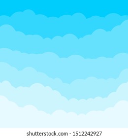 Sky background with clouds. Blue vector background. Design vector illustration 