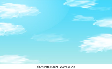 Sky background with clouds on a sunny day. Vector illustration
