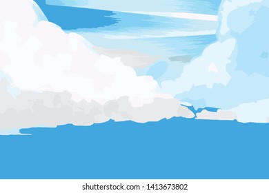 Sky background with clouds vector illustration.