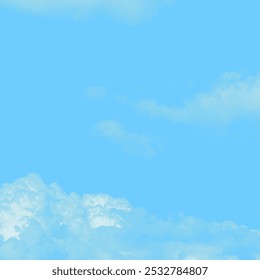Fundo do céu com nuvens. Ilustração vetorial. Céu azul com nuvens.