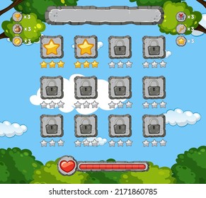 Sky background with game template illustration