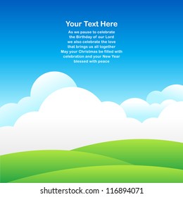 Sky background for greeting card in vector