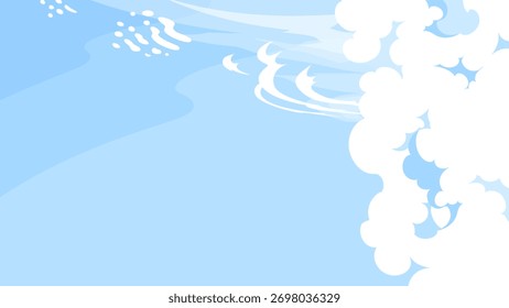 Himmelhintergrund-Illustration mit Wolken auf hohem Niveau Cirrus, Cirrostratus, Cirrocumulus und Cumulonimbus_16:9