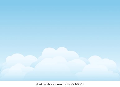 Sky background image with clouds, sky background. Web banner, poster, background image, vector illustration, vector.