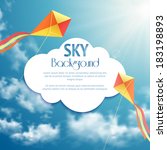 Sky background with kites