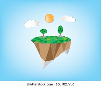 Sky background and polygon islands