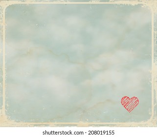 Sky background with spots and a place for text. Retro style. 