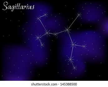 Sky background with stars - vector illustration