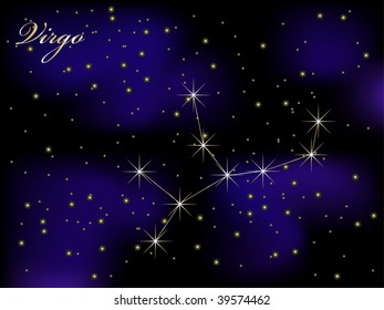 Sky background with stars - vector illustration