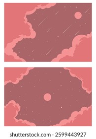 Sky background vector, night landscape