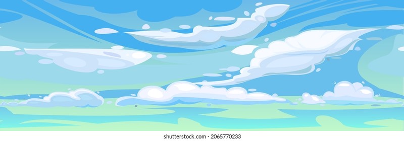 Sky background vector. Seamless Illustration in cartoon style flat design. Heavenly atmosphere. Vector.