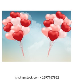 sky ballons card vector illustration
