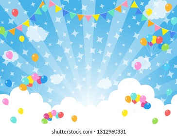 sky and balloon with decoration