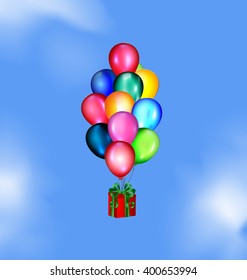 sky and balloons gift