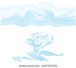 Sky with beautiful clouds. Cloud background. Blue cloud texture background with birds