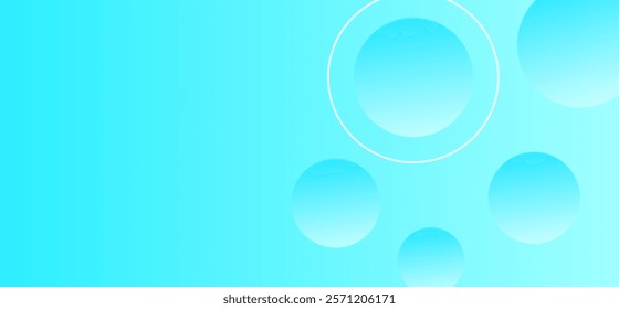 Sky blue abstract gradient background with glowing geometric rounded shapes pattern bubbles vector illustration eps10 .