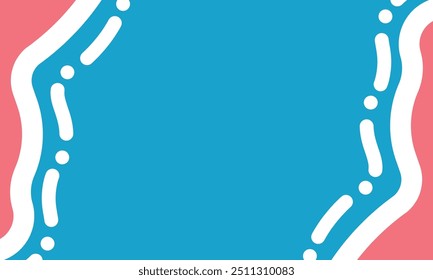 fundo azul celeste, modelo de banner com espaço para texto. Design vibrante e abstrato. Fundo colorido de arte fluida. Moderno azul e rosa abstrato. Padrão de gotejamento dinâmico. Arte de listras brincalhonas
