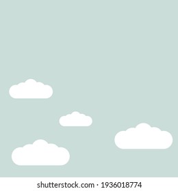 Sky blue background with clouds, vector illustration