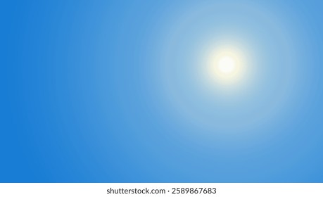 Sky blue background. Light white clouds on summer abstract clear day. Bright vector gradient pattern. Cloudy air sun weather nature texture. Meteorology sunny landscape horizon. Spring heaven backdrop