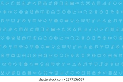 Sky blue background with simple communication icon pattern
